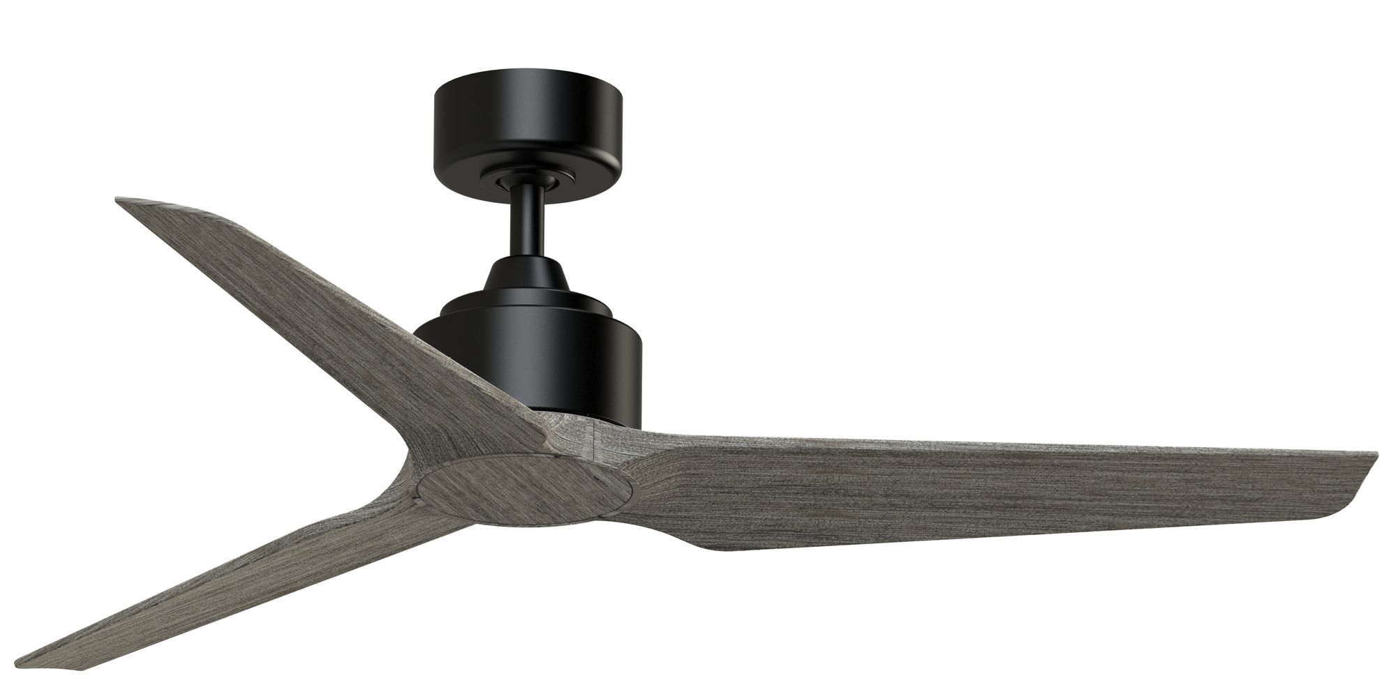TriAire Custom 52 in In/Out Smart Fan - Black w/ Weathered Wood Blades