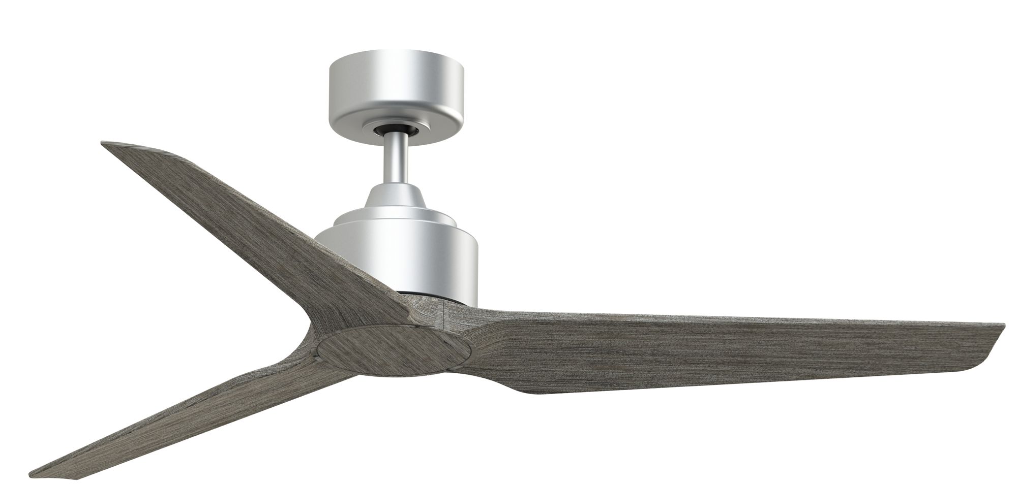 TriAire Custom 52 in In/Out Smart Fan - Silver w/ Weathered Wood Blades