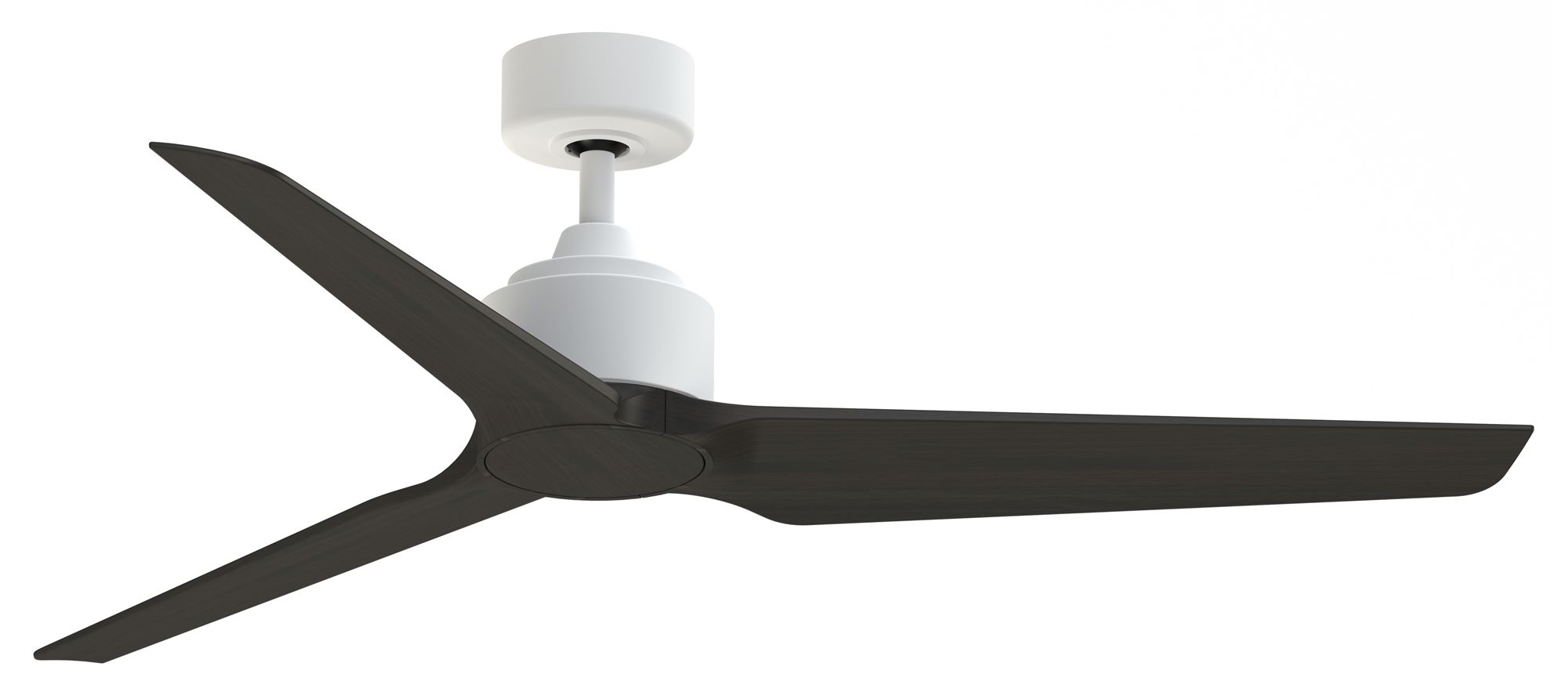 TriAire Custom 56 in In/Out Smart Fan - Matte White w/ Dark Walnut Blades
