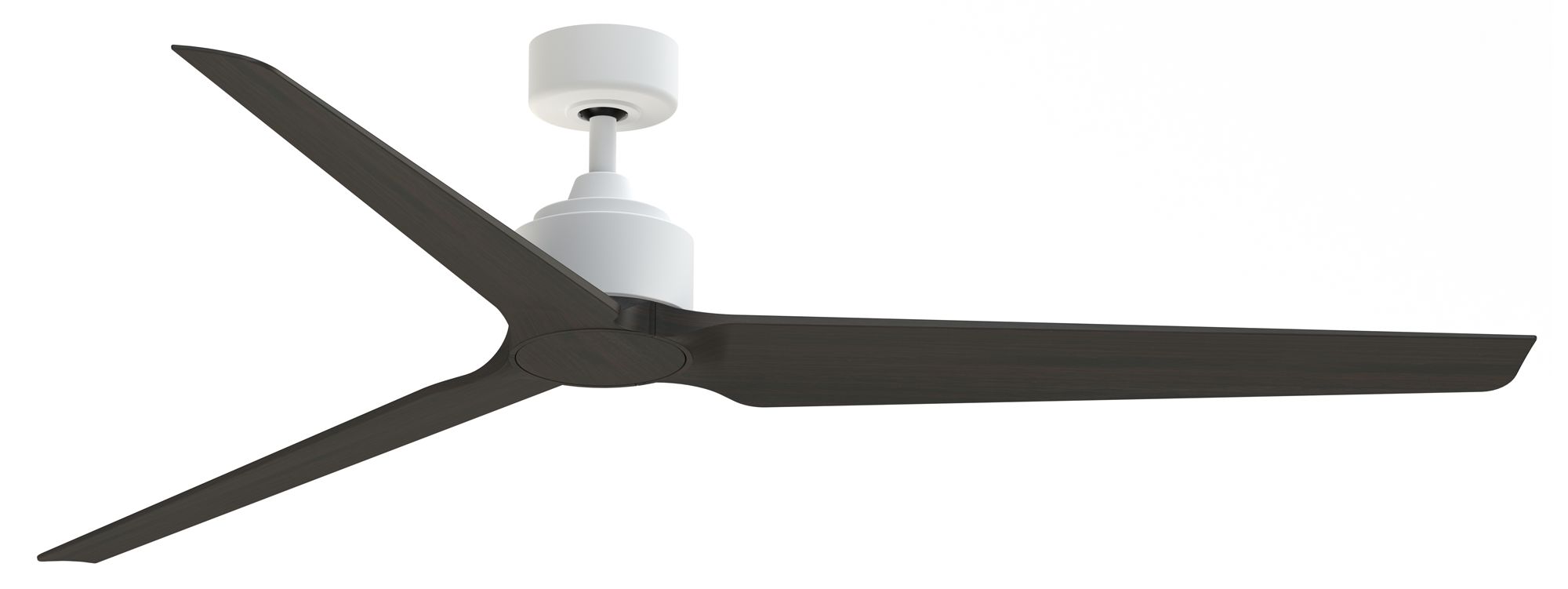 TriAire Custom 72 in In/Out Smart Fan - Matte White w/ Dark Walnut Blades