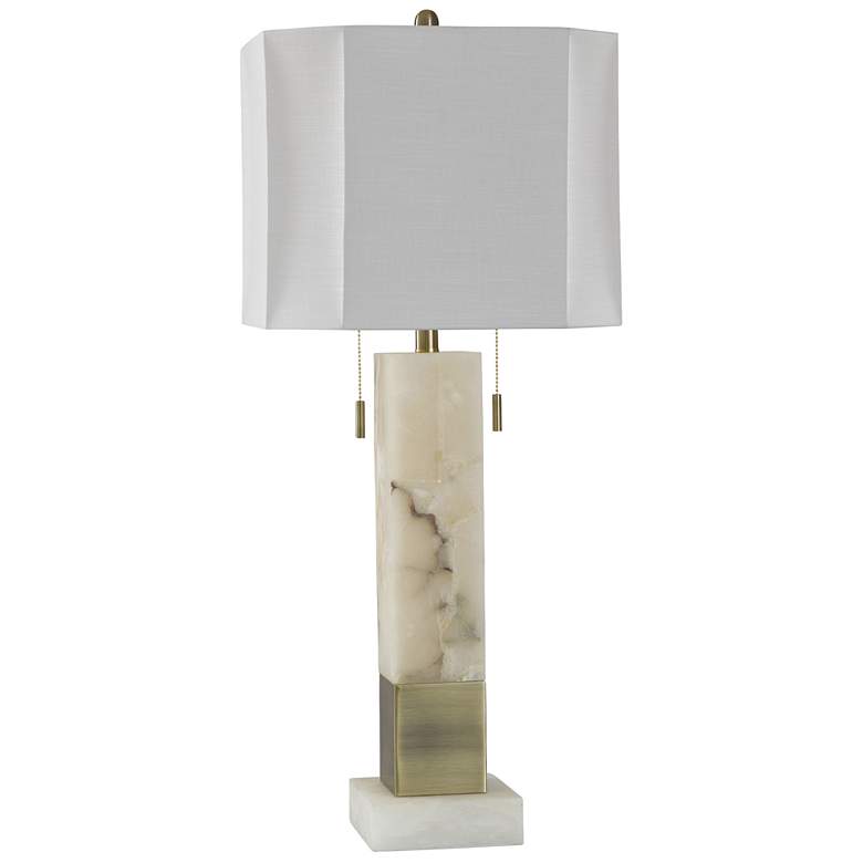 Image 1 Triana 35.75" High Alabaster Table Lamp With White Shade