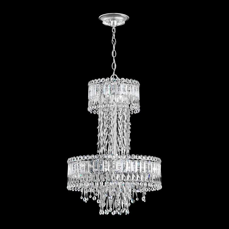 Image 1 Triandra 18 1/2"W Stainless Steel and Crystal 2-Tier Pendant