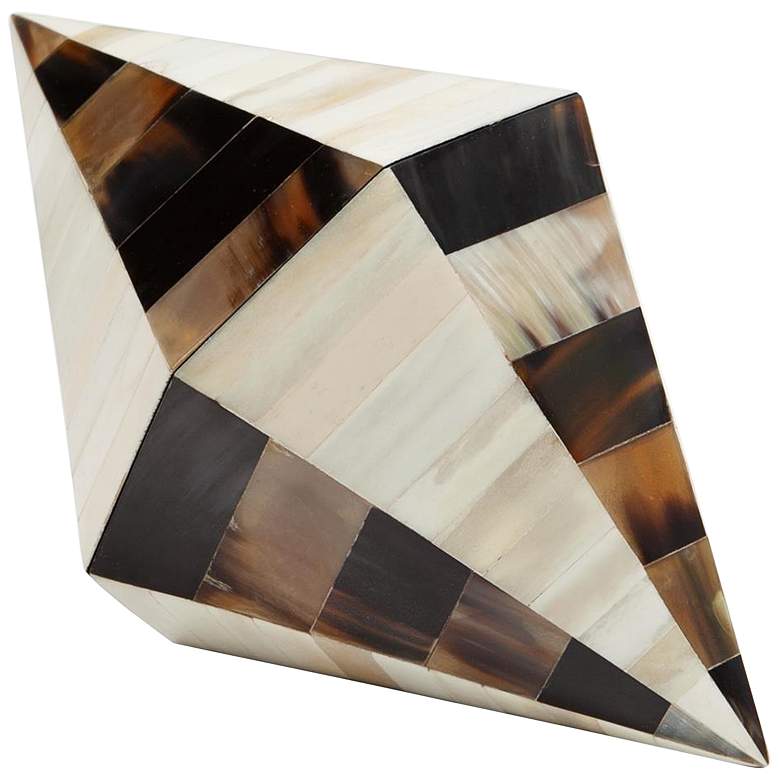 Image 1 Triangle Cone Brown Horn and White Bone Decorative Box