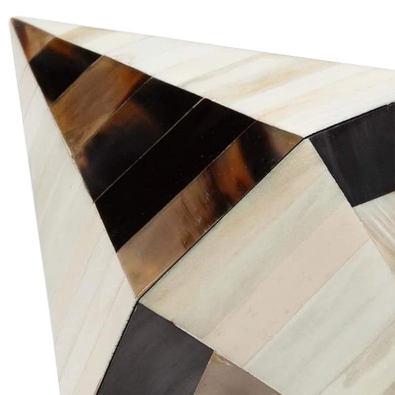 Image 2 Triangle Cone Brown Horn and White Bone Decorative Box more views