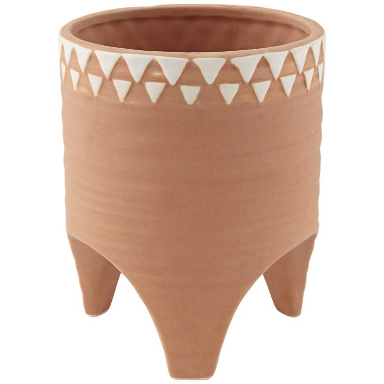 Image 1 Triangle Edge 6 inch High Brown Ceramic Decorative Vase