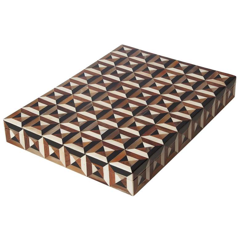 Image 1 Triangle Marquetry Box-Lg