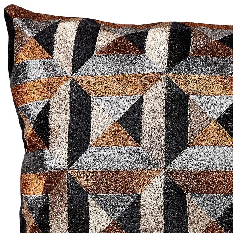 Image 2 Triangle Marquetry Multi-Color 20" Square Throw Pillow more views