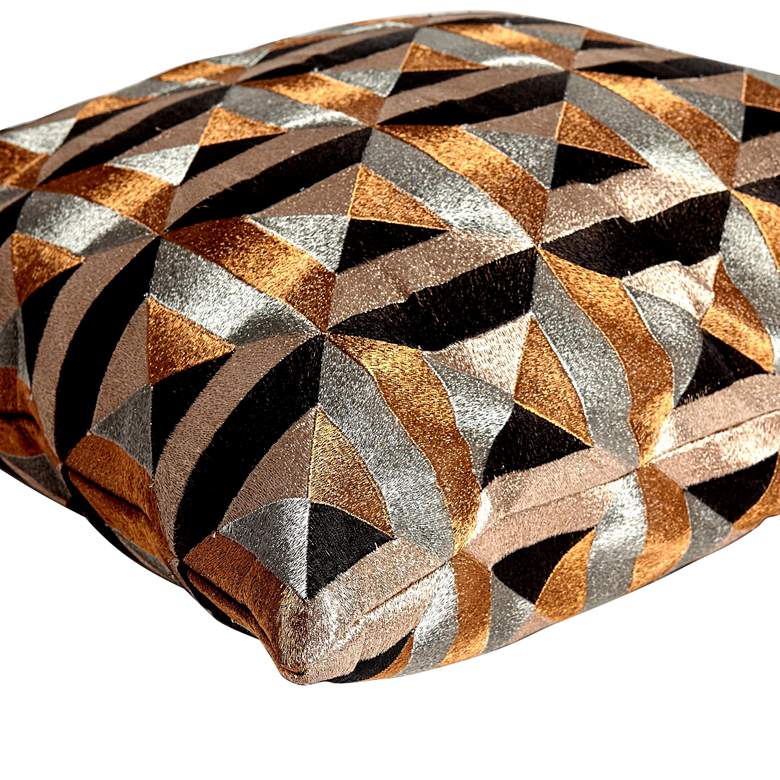 Image 3 Triangle Marquetry Multi-Color 20" Square Throw Pillow more views