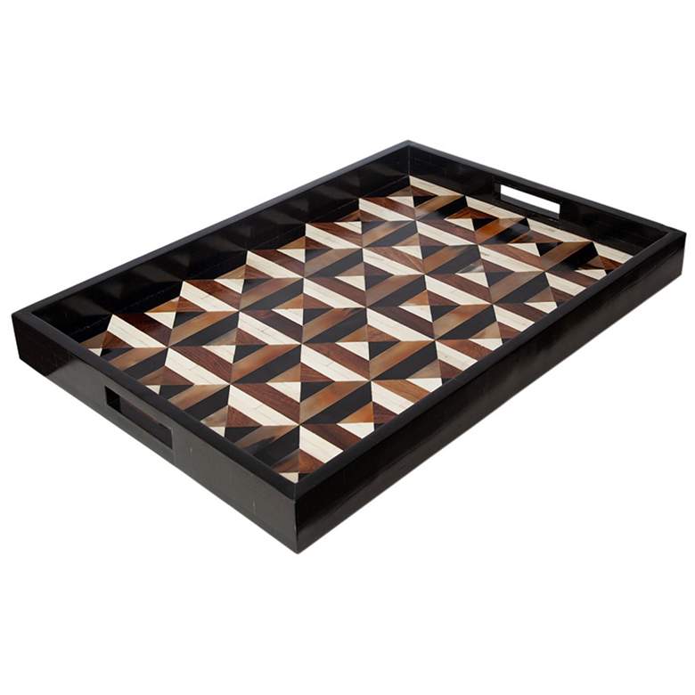 Image 1 Triangle Marquetry Tray-Lg
