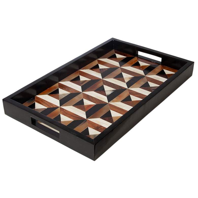 Image 1 Triangle Marquetry Tray-Sm