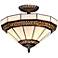 Triangle Mosaic 16" Tiffany Style Glass Ceiling Light