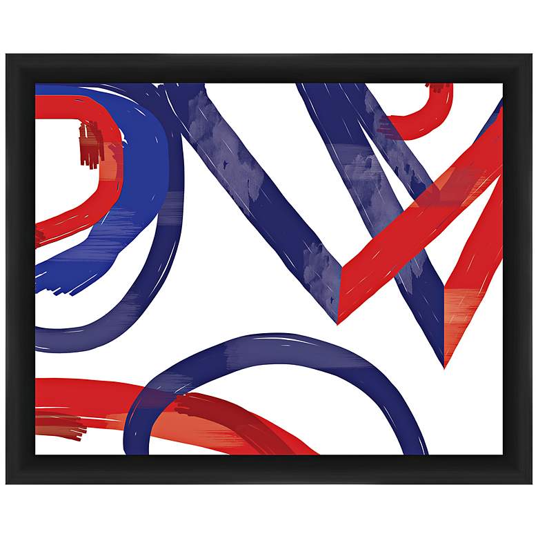 Image 1 Triangles and Circles 22 inch Wide Framed Abstract Wall Art