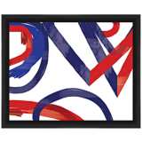 Triangles and Circles 22&quot; Wide Framed Abstract Wall Art