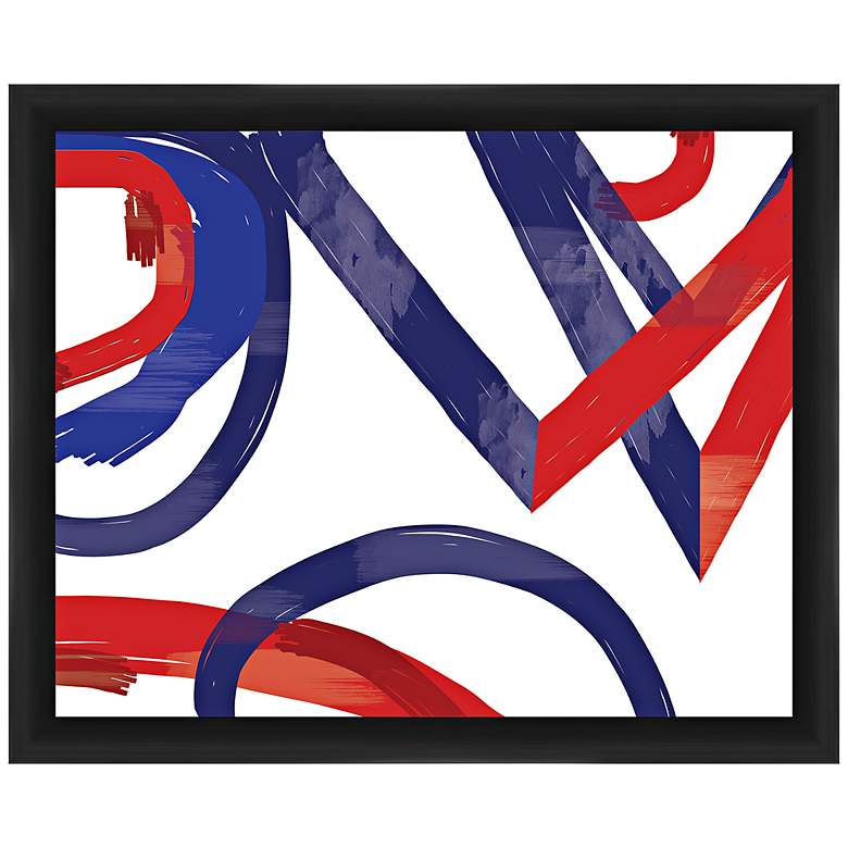 Image 1 Triangles and Circles 22" Wide Framed Abstract Wall Art