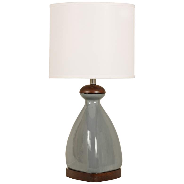 Image 1 Triangular Smoky Gray Modern Ceramic Table Lamp