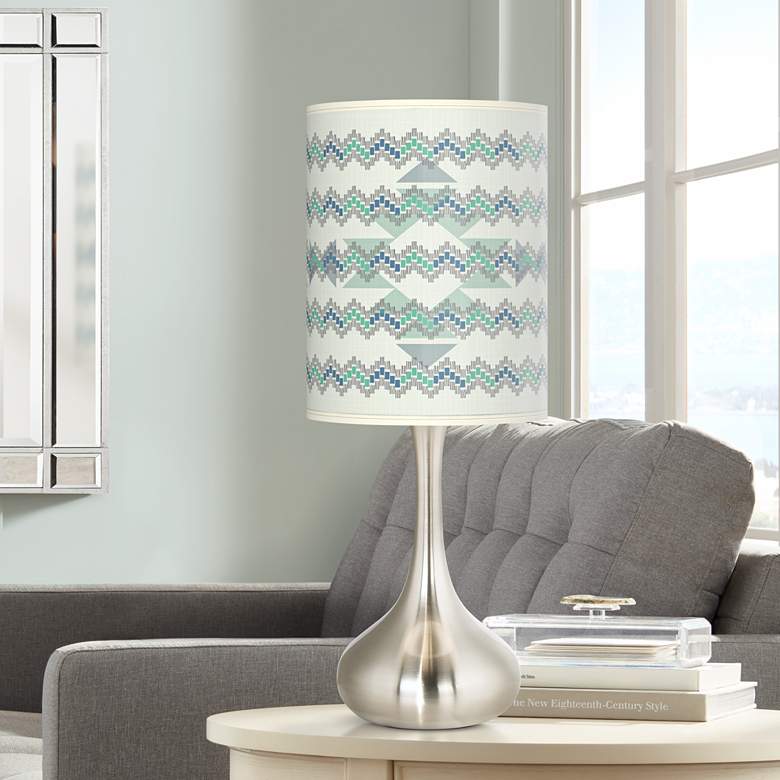 Image 1 Triangular Stitch Giclee Droplet Table Lamp