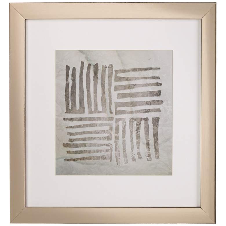 Image 1 Tribal A Etched Lines 20 1/2 inch Square Framed Wall Art