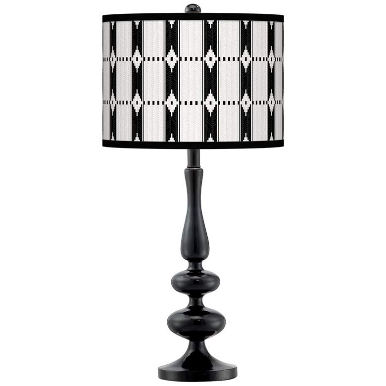 Image 1 Tribal Weave Giclee Paley Black Table Lamp
