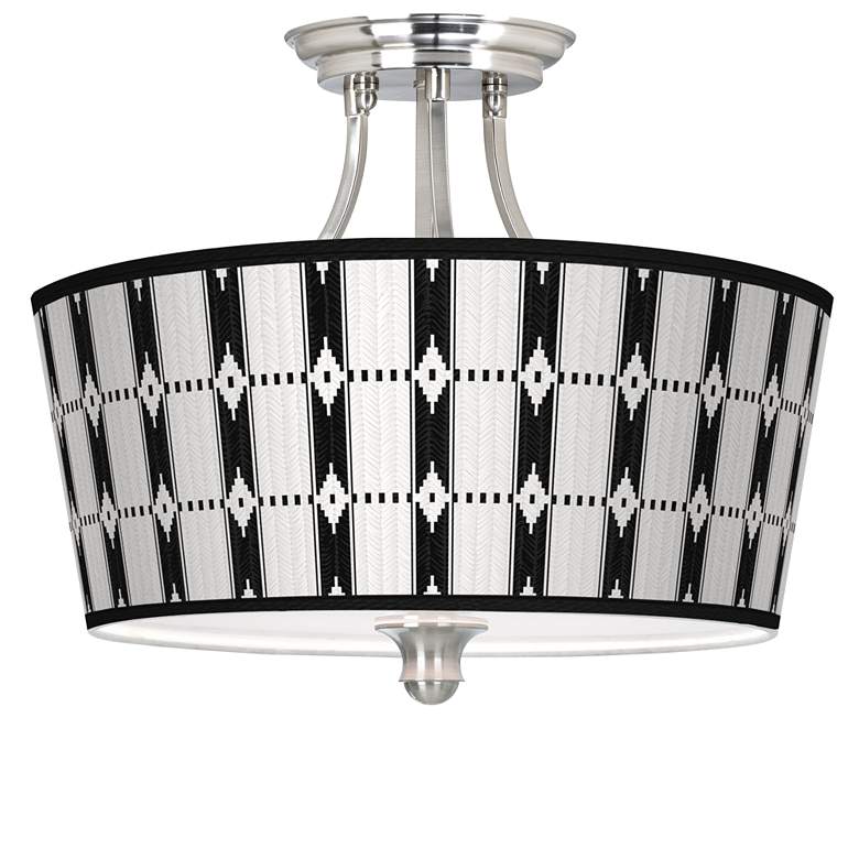 Image 1 Tribal Weave Tapered Drum Giclee Ceiling Light
