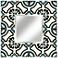 Tribbey Hand-Painted Black and Blue Tile Square Wall Mirror