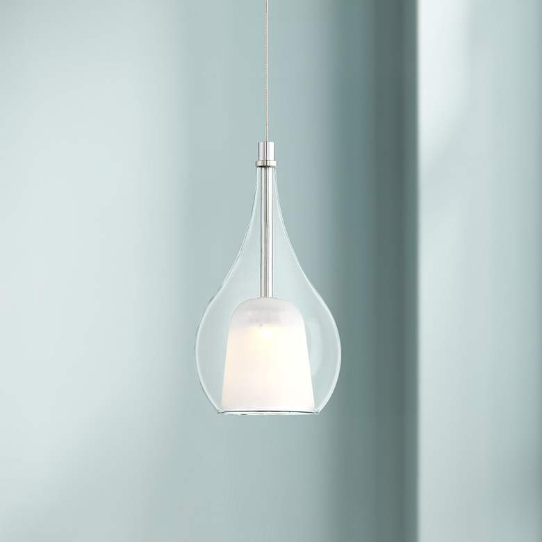 Image 1 Tribbi 5 1/2" Wide Chrome and Clear Glass LED Mini Pendant