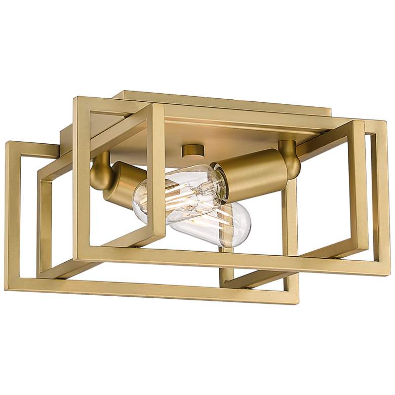 Image 2 Tribeca 11 1/2 inch Wide Champagne Bronze 2-Light Ceiling Light
