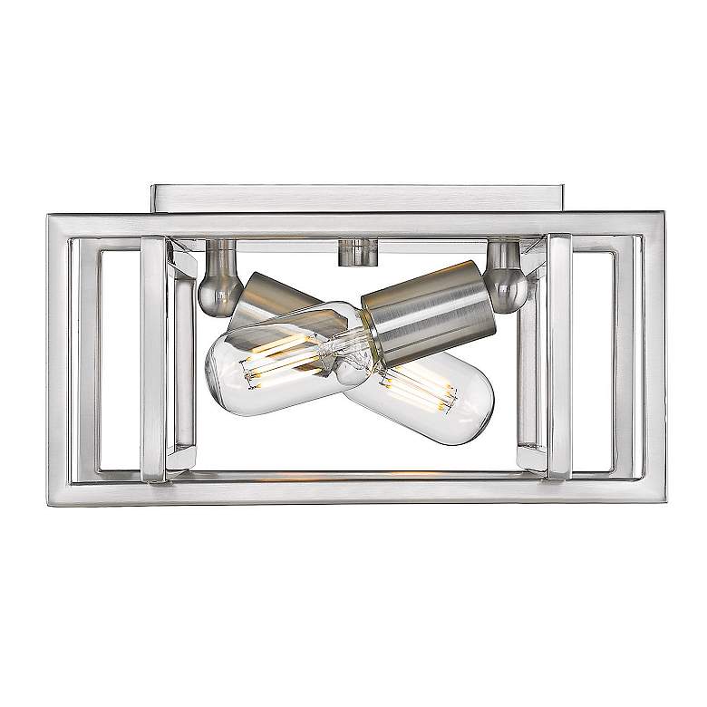 Image 2 Tribeca 11 1/2" Wide Pewter 2-Light Ceiling Light more views
