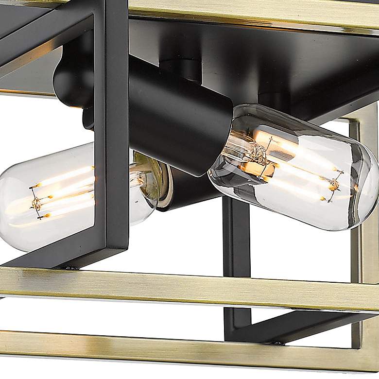 Image 3 Tribeca 11 1/2"W Matte Black and Aged Brass Ceiling Light more views