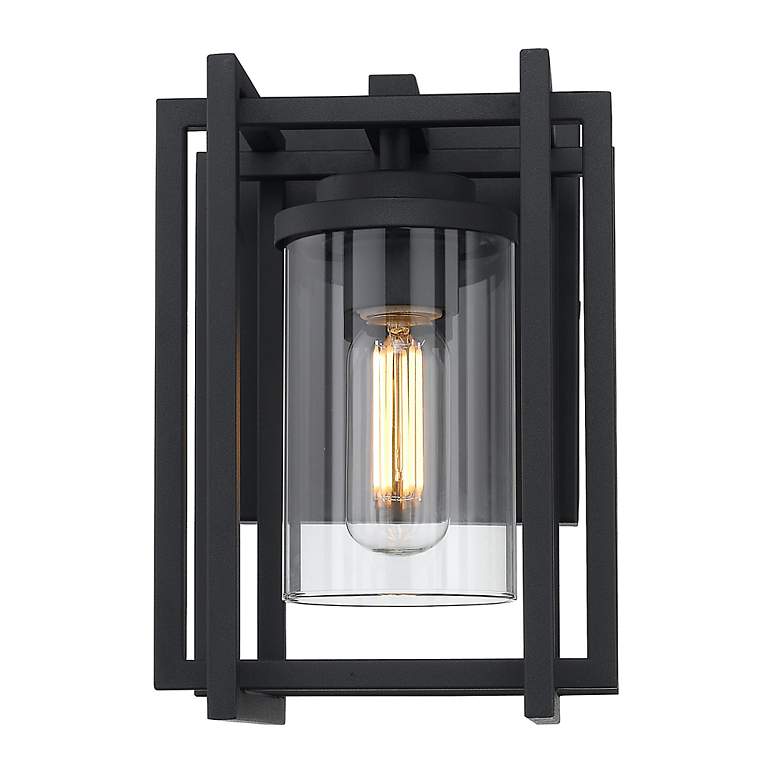 Image 3 Tribeca 11 1/4"H Natural Black Geometric Outdoor Wall Light more views