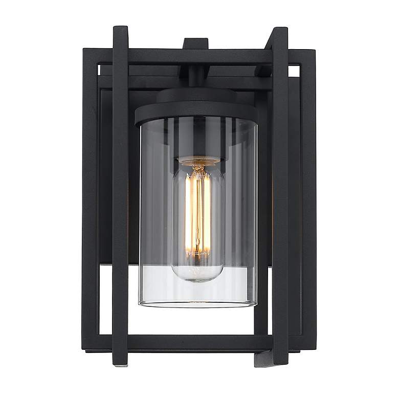 Image 4 Tribeca 11 1/4"H Natural Black Geometric Outdoor Wall Light more views