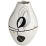 Tribeca 12 1/2" High Matte White Decorative Graphic Vase