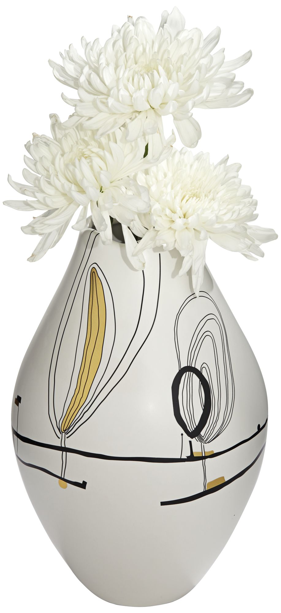 Tribeca 12 1/2" High Matte White Decorative Graphic Vase in scene
