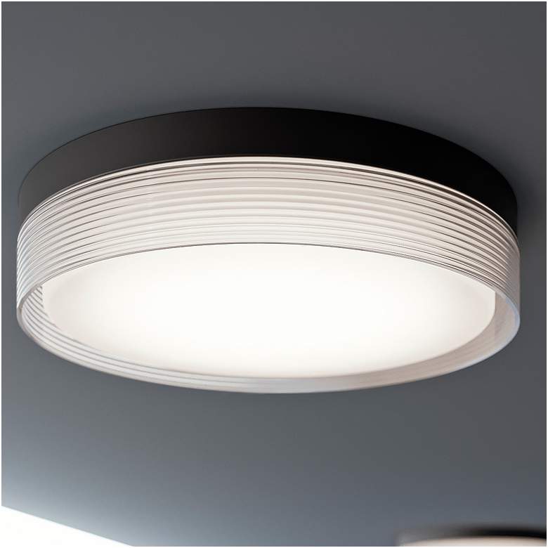Image 1 Tribeca 12" Wide Black LED Ceiling Light