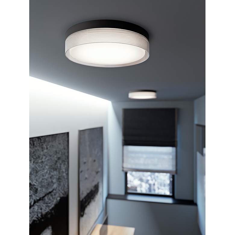 Image 3 Tribeca 12" Wide Black LED Ceiling Light more views