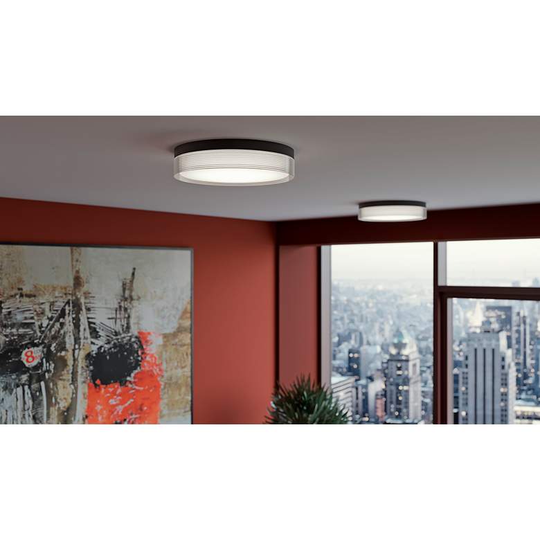 Image 4 Tribeca 12" Wide Black LED Ceiling Light more views