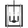 Tribeca 12" Wide Matte Black 4-Light Chandelier With Pewter Accents