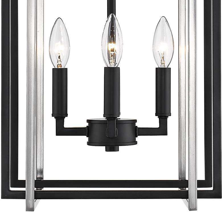 Image 2 Tribeca 12"W Matte Black and Pewter 4-Light Mini-Chandelier more views