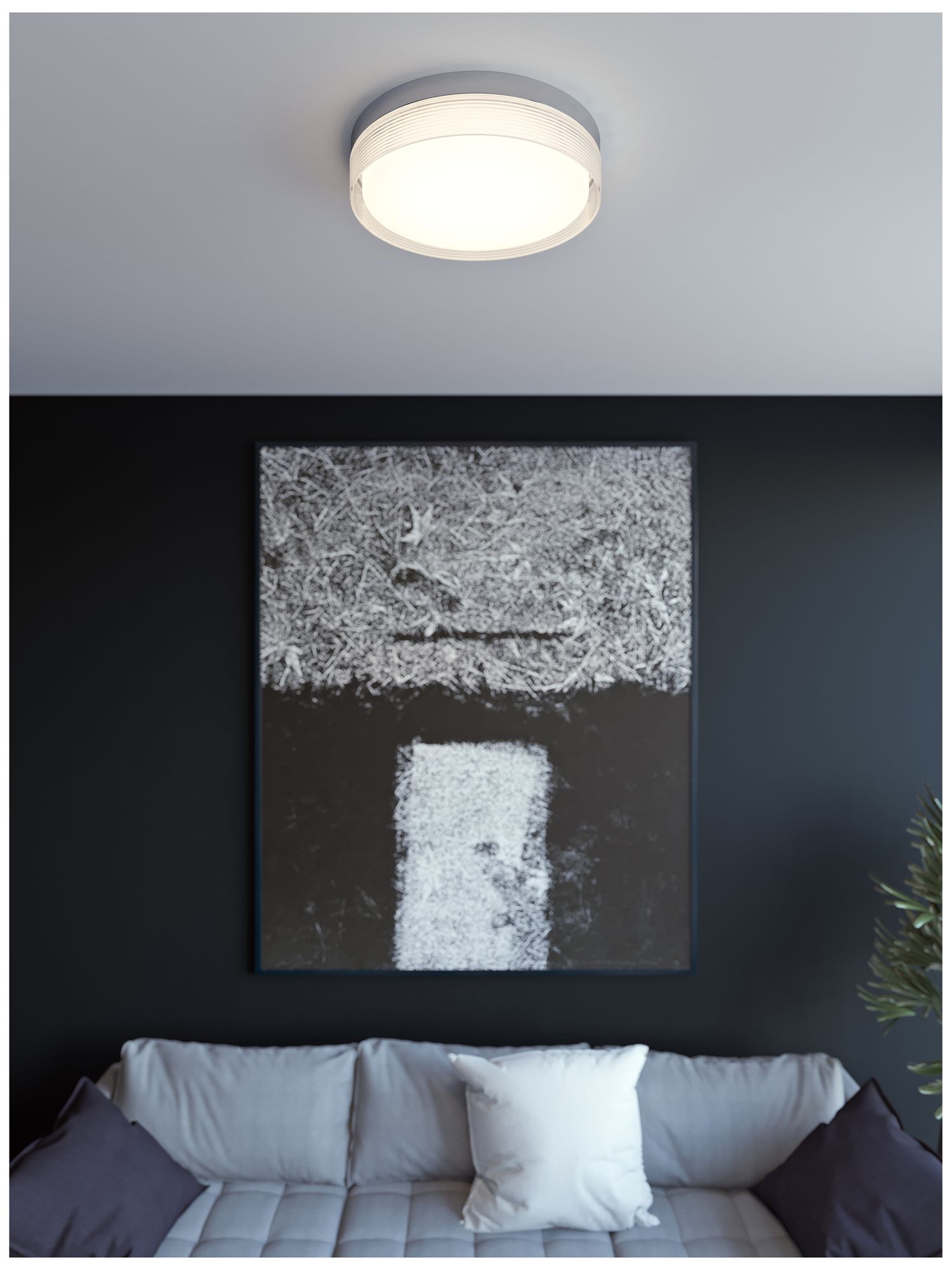 Thumbnail2 of Tribeca 12" Wide Satin Nickel LED Flush Mount more views