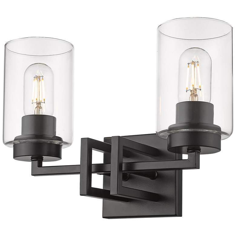 Image 4 Tribeca 13 1/2" Wide Matte Black 2-Light Bath Light more views