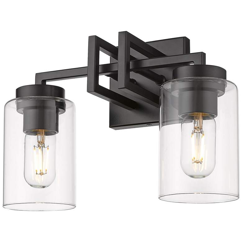 Image 5 Tribeca 13 1/2" Wide Matte Black 2-Light Bath Light more views