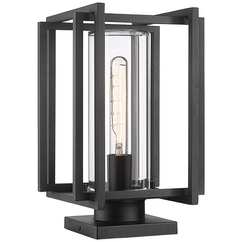 Image 2 Tribeca 13 3/4 inch High Natural Black Outdoor Pier Mount Light