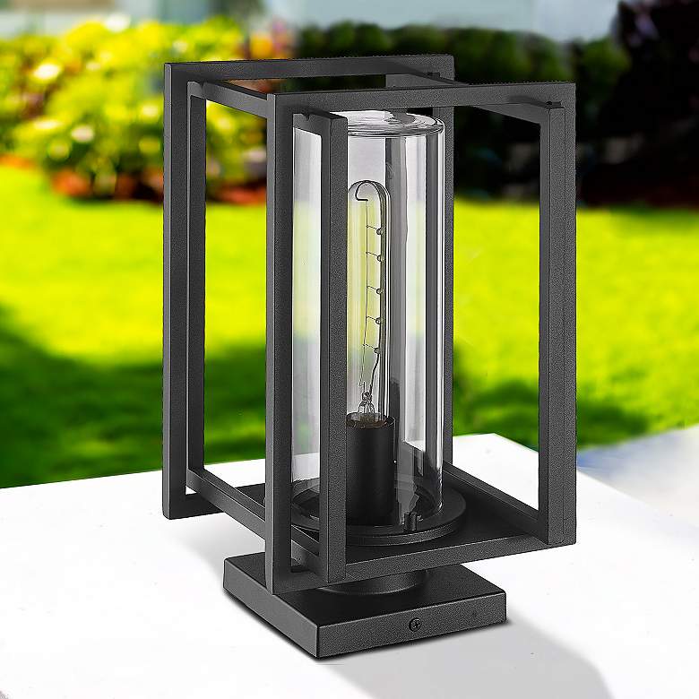 Image 1 Tribeca 13 3/4" High Natural Black Outdoor Pier Mount Light
