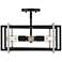 Tribeca 15 1/2" Wide Matte Black 4-Light Semi-Flush With Pewter Accent