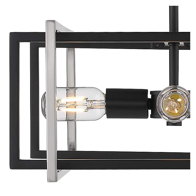 Image 2 Tribeca 15 1/2" Wide Matte Black 4-Light Semi-Flush With Pewter Accent more views