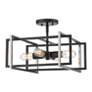 2_Tribeca 15 1/2" Wide Matte Black 4-Light Semi-Flush With Pewter Accent more views