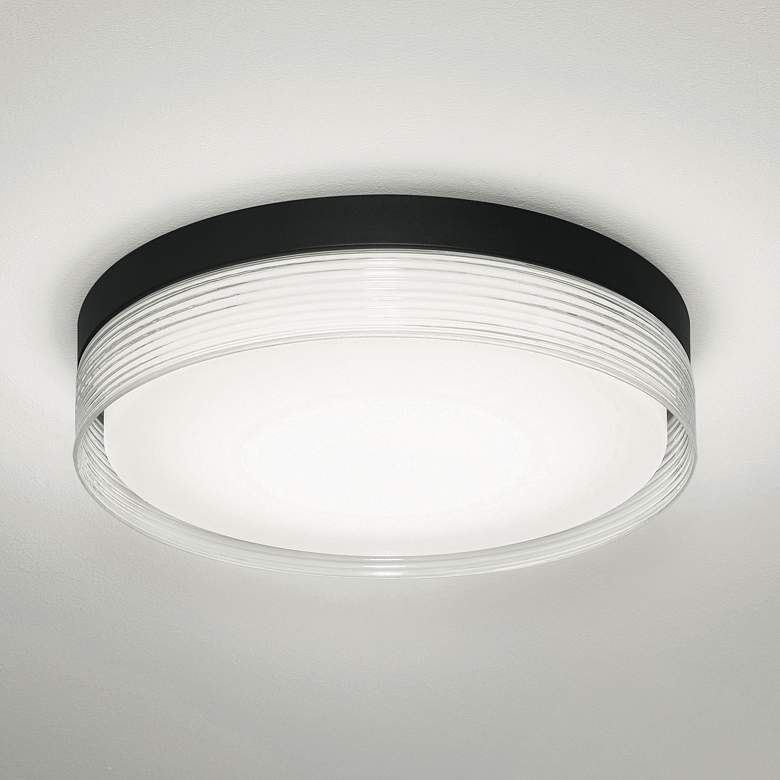 Image 1 Tribeca 16" Wide Black LED Ceiling Light