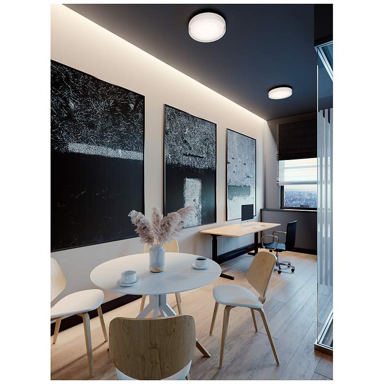 Image 4 Tribeca 16" Wide Black LED Ceiling Light more views