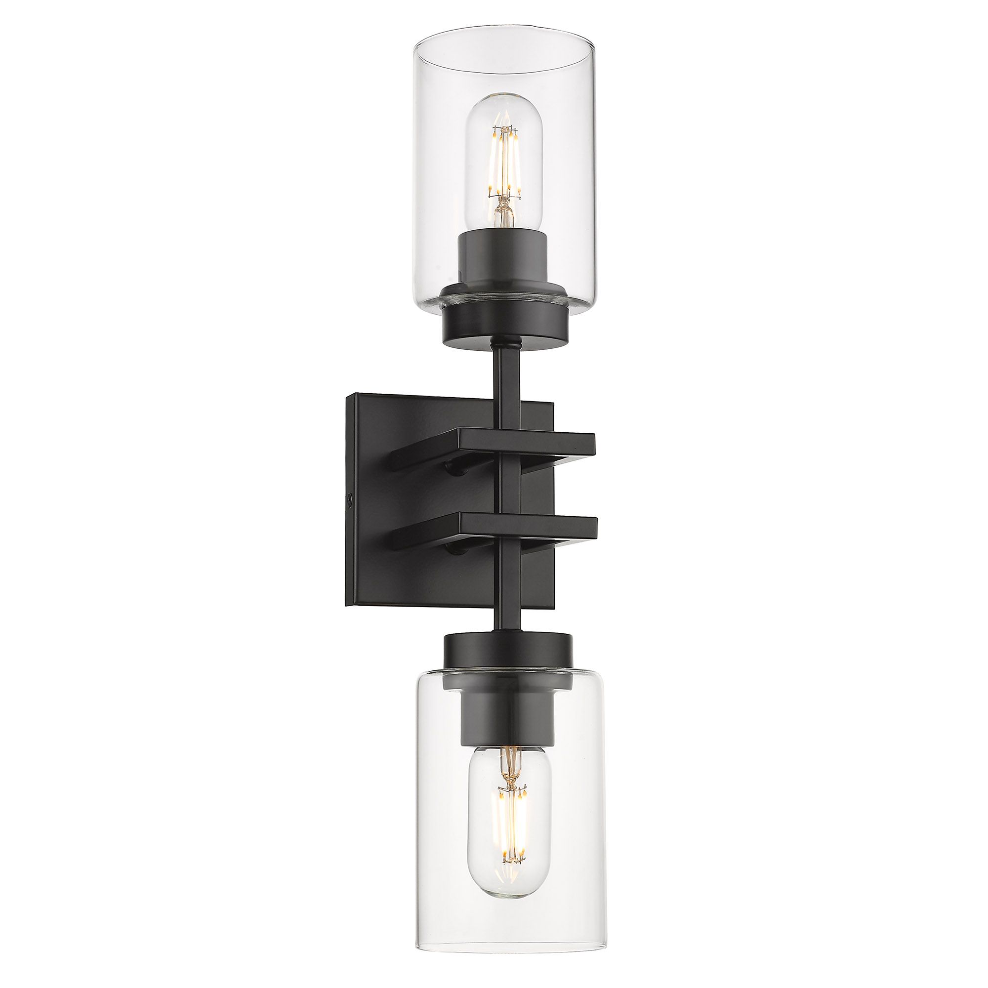 Tribeca 19" Wide Matte Black 2Light Wall Sconce 960N1 Lamps Plus