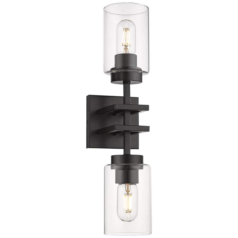 Image 6 Tribeca 19 inch Wide Matte Black 2-Light Wall Sconce more views