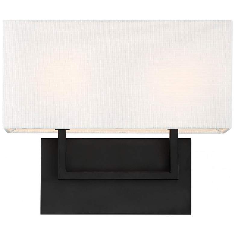 Image 2 Tribeca; 2 Light; Vanity; Aged Bronze Finish with White Linen Shade more views